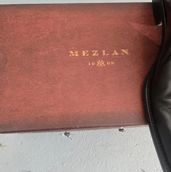 Mezlan Mens Calf Leather Slip Ons W Stretch Tie On One Side Worn Maybe Twice 10 - Picture 2 of 5